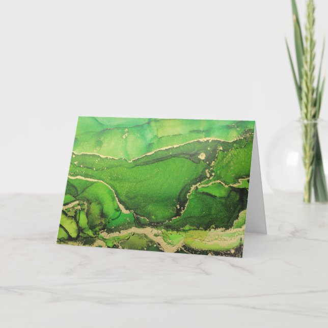 Tarjeta de nota de oro negro verde brillante única (Anverso)