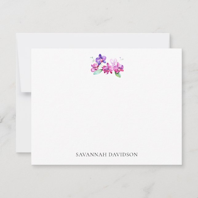 Tarjeta de nota de orquídea personalizada (Anverso)