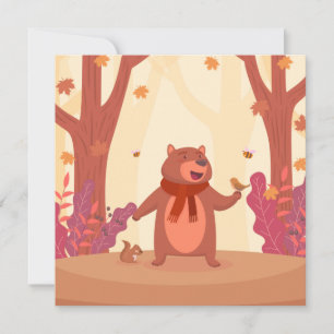 Tarjeta de nota de Oso de Caída