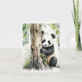 Tarjeta de nota de oso de Panda
