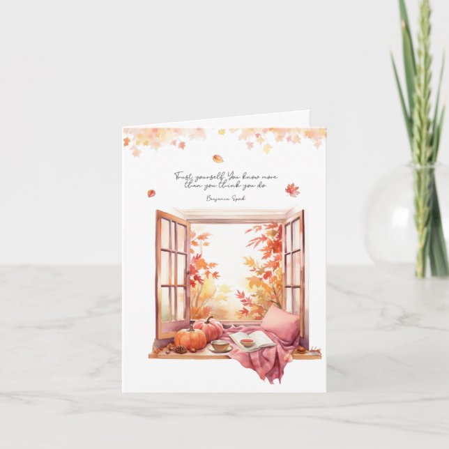 Tarjeta de nota de otoño de confianza (Anverso)