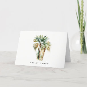 Tarjeta de nota de palmeras acuáticas tropicales