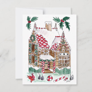 Tarjeta de nota de pan de jengibre en blanco con s