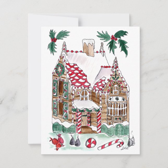 Tarjeta de nota de pan de jengibre en blanco dentr (Anverso)