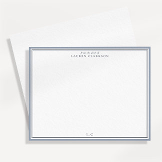 Tarjeta de nota de papelería con monograma de bord