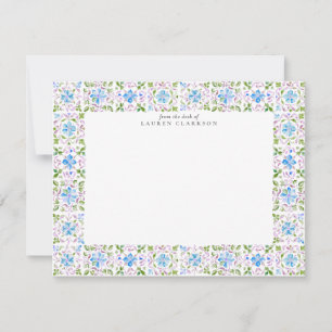 Tarjeta de nota de papelería de azulejos marroquíe