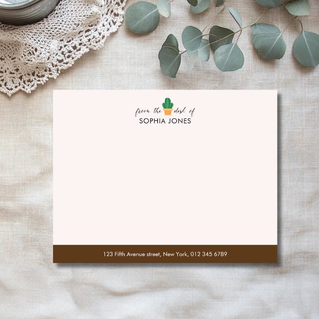 Tarjeta de nota de papelería de cactus rústico de  (Subido por el creador)