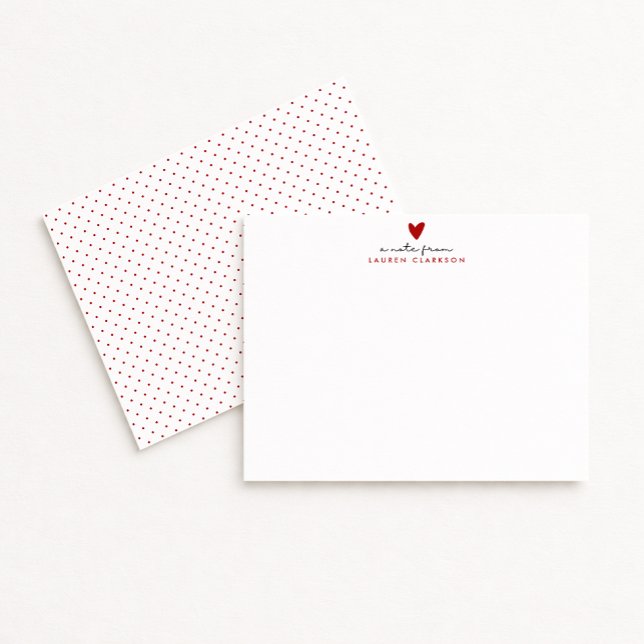 Tarjeta de nota de papelería de corazón rojo del d (Subido por el creador)