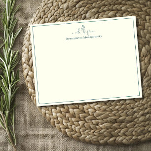 Tarjeta de nota de papelería de diente de león azu
