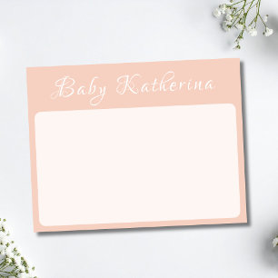 Tarjeta de nota de papelería de guardería de nombr