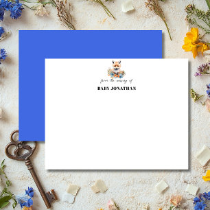 Tarjeta de nota de papelería de guardería de zorro