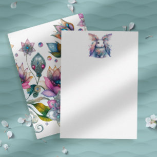 Tarjeta de nota de papelería del conejo de Pascua 