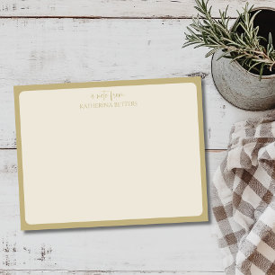 Tarjeta de nota de papelería elegante y trendy de