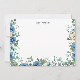 Tarjeta de nota de papelería floral del jardín de