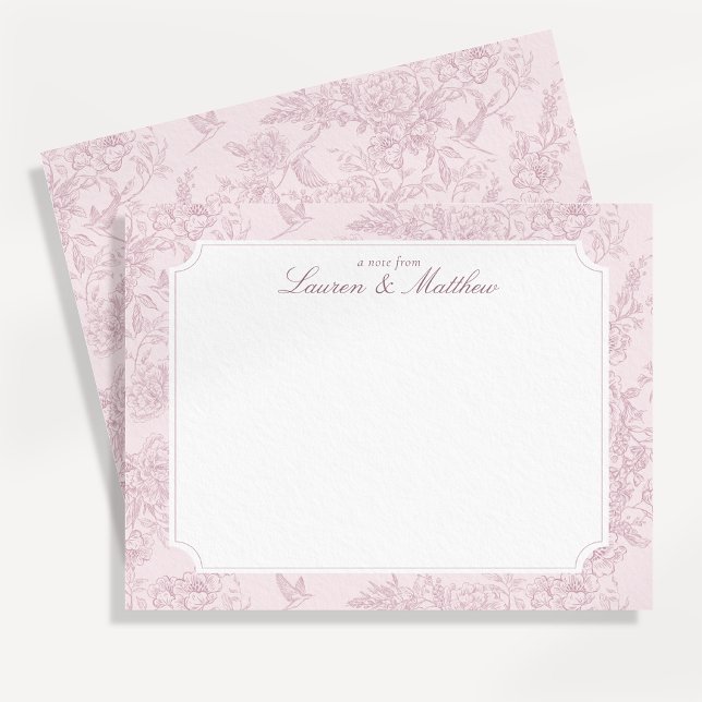 Tarjeta de nota de pareja de toile rosa (Subido por el creador)