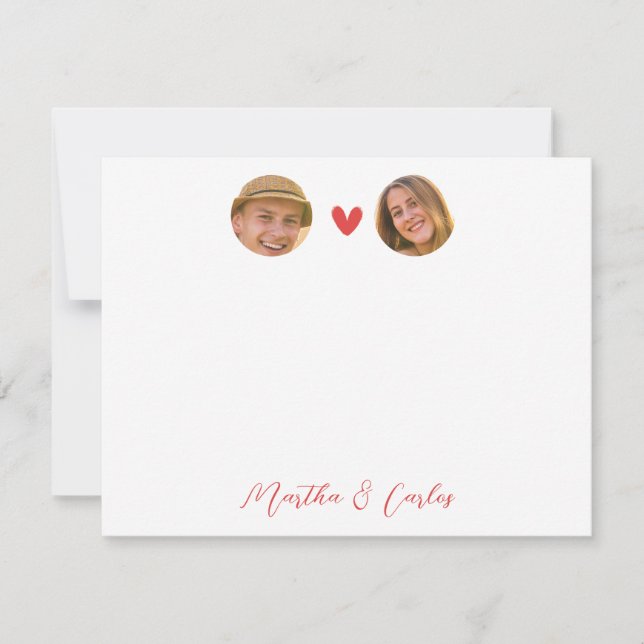 Tarjeta de nota de parejas personalizados con foto (Anverso)