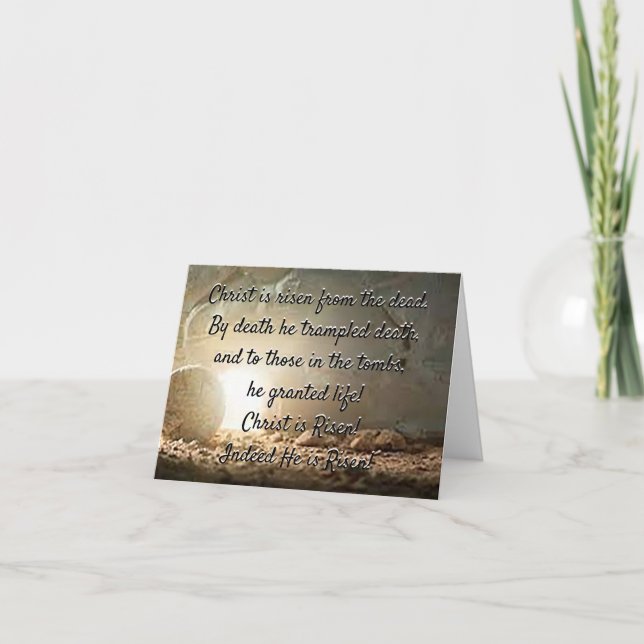 Tarjeta de nota de Pascua "Cristo es RISEN de los  (Anverso)