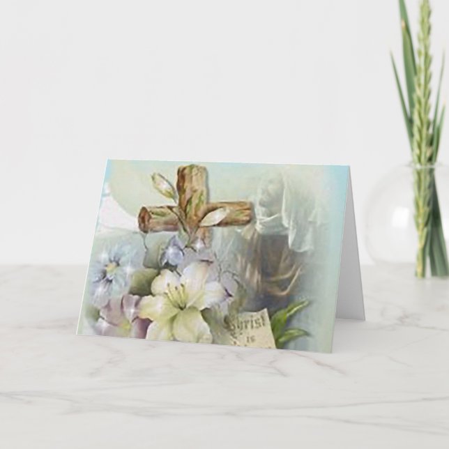 Tarjeta de nota de Pascua "Cristo levanta toda osc (Anverso)