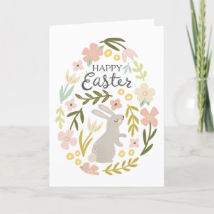 Tarjeta de nota de Pascua de Huevo Floral