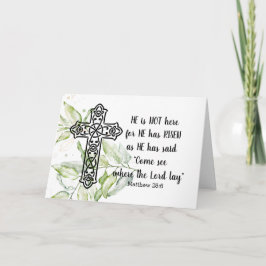 Tarjeta de nota de Pascua "NO ESTÁ AQUÍ"