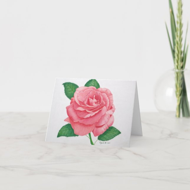 Tarjeta de nota de pasión rosa (Anverso)