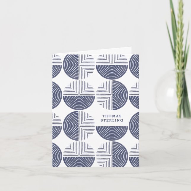 Tarjeta de nota de patrón de círculo laberíntico - (Anverso)