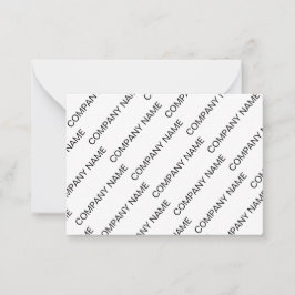 Tarjeta de nota de patrón de la compañía Black Whi