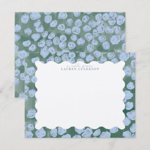 Tarjeta de nota de patrón floral azul caprichoso d