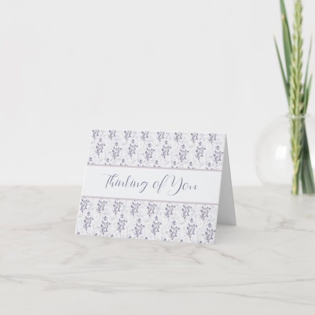 Tarjeta de nota de patrón floral elegante de lavan (Anverso)