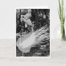 Tarjeta de nota de pavo real blanco<Blank Inside>