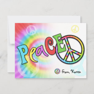 Tarjeta de nota de PAZ colorida