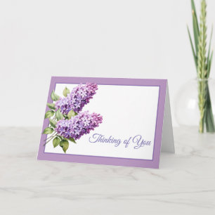 Tarjeta de nota de pensamientos de Lilacs