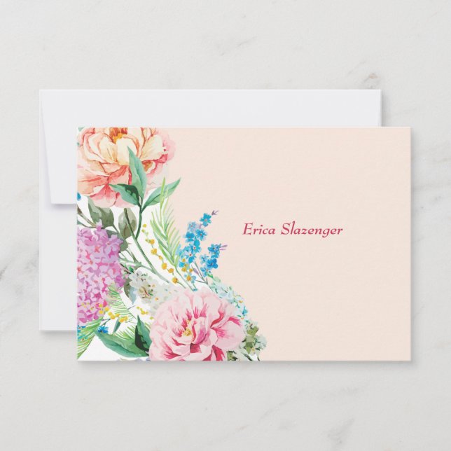 Tarjeta de nota de Peonies and Lilacs (Anverso)