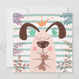 Tarjeta de nota de perro lindo