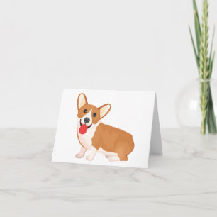 Tarjeta de nota de perro porcino Corgi (Pembroke W