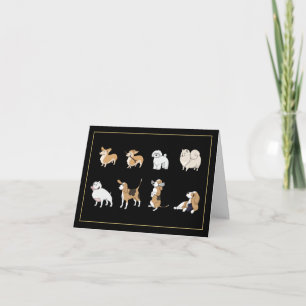 Tarjeta de nota de perros pequeños