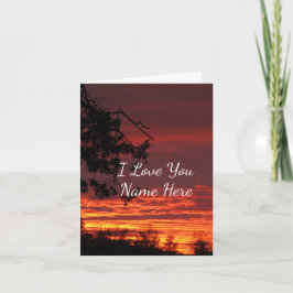 Tarjeta de nota de personalizable I Love You Sunse