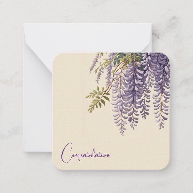 Tarjeta de nota de Personalizable Wisteria (Anverso)