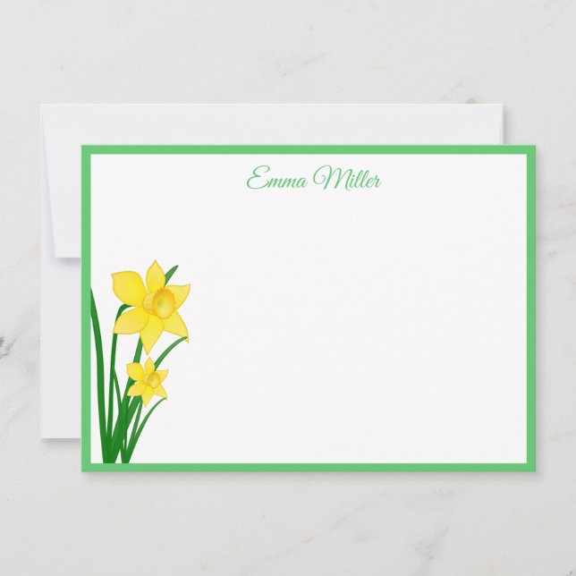 Tarjeta de nota de personalizado-Daffodils (Anverso)