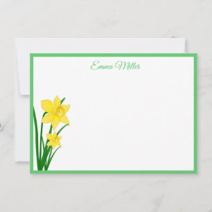 Tarjeta de nota de personalizado-Daffodils