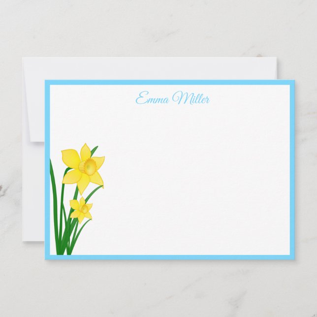 Tarjeta de nota de personalizado-Daffodils (Anverso)