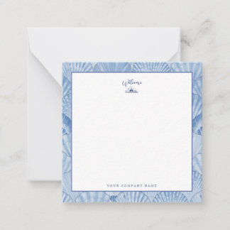 Tarjeta de nota de Personalizado Seashell Blue Wat