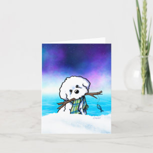 Tarjeta de nota de pesca Bichon Frise