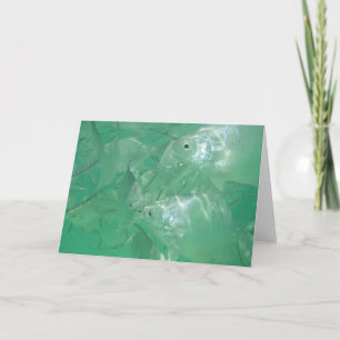 Tarjeta de nota de pescado de plata Angel, en blan