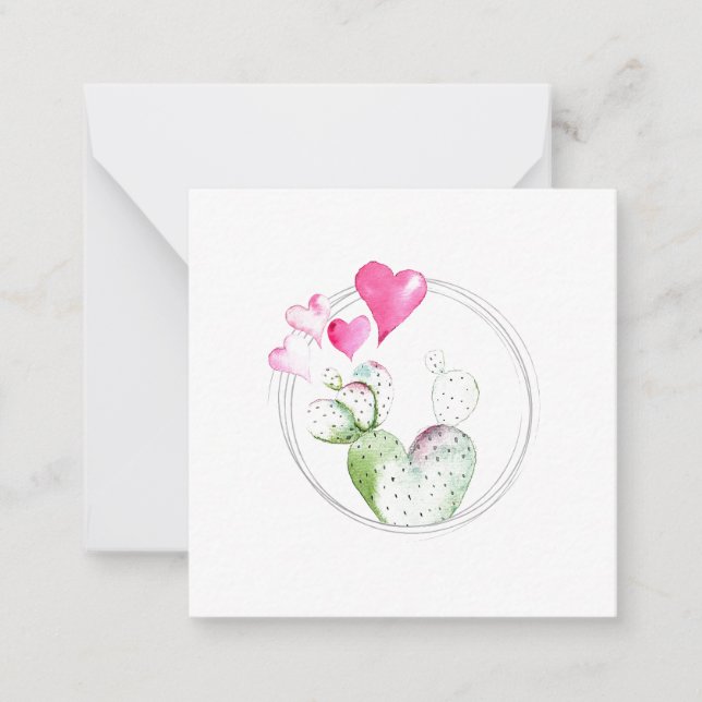 Tarjeta de Nota de Planta de Cactus de Corto (Anverso)