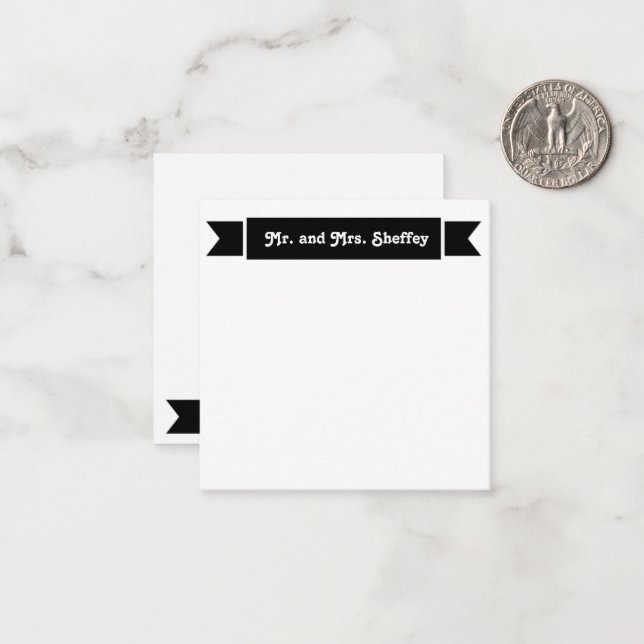 Tarjeta de nota de plantilla de Mr. y Mrs. Sheffey (Anverso/Reverso In Situ)