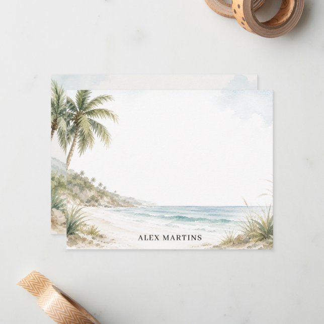 Tarjeta de nota de playa personalizada (Anverso/Reverso In Situ)