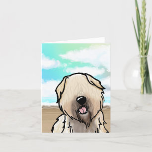 Tarjeta de nota de playa Wheaten Terrier