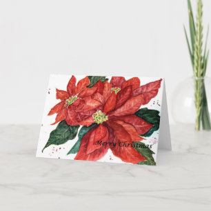 Tarjeta de nota de Poinsettia