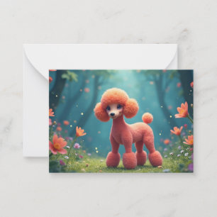 Tarjeta de nota de poodle de Personalizado cutáneo